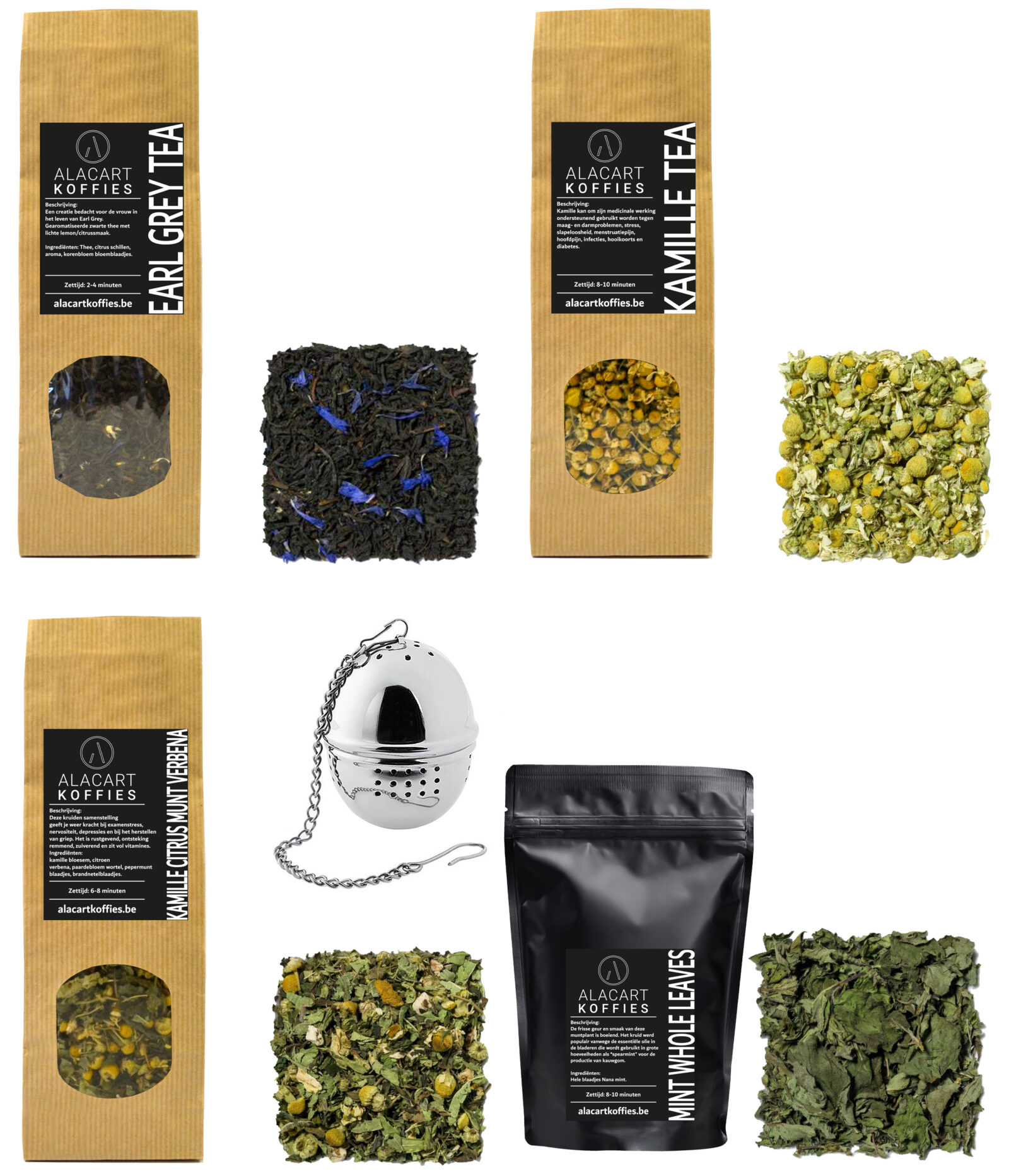 volume Wiskundige Brochure Losse thee proefpakket 4 soorten kruidenthee + theebal – Alacart Koffies