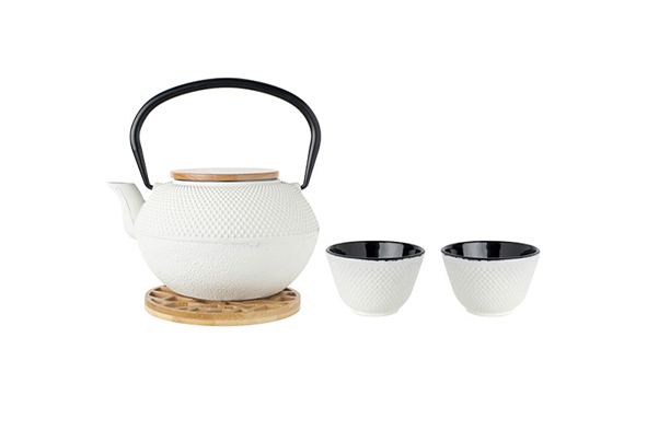 praktijk Expliciet lanthaan Hakone set theepot wit met filter en onderlegger en 2 tassen – Alacart  Koffies
